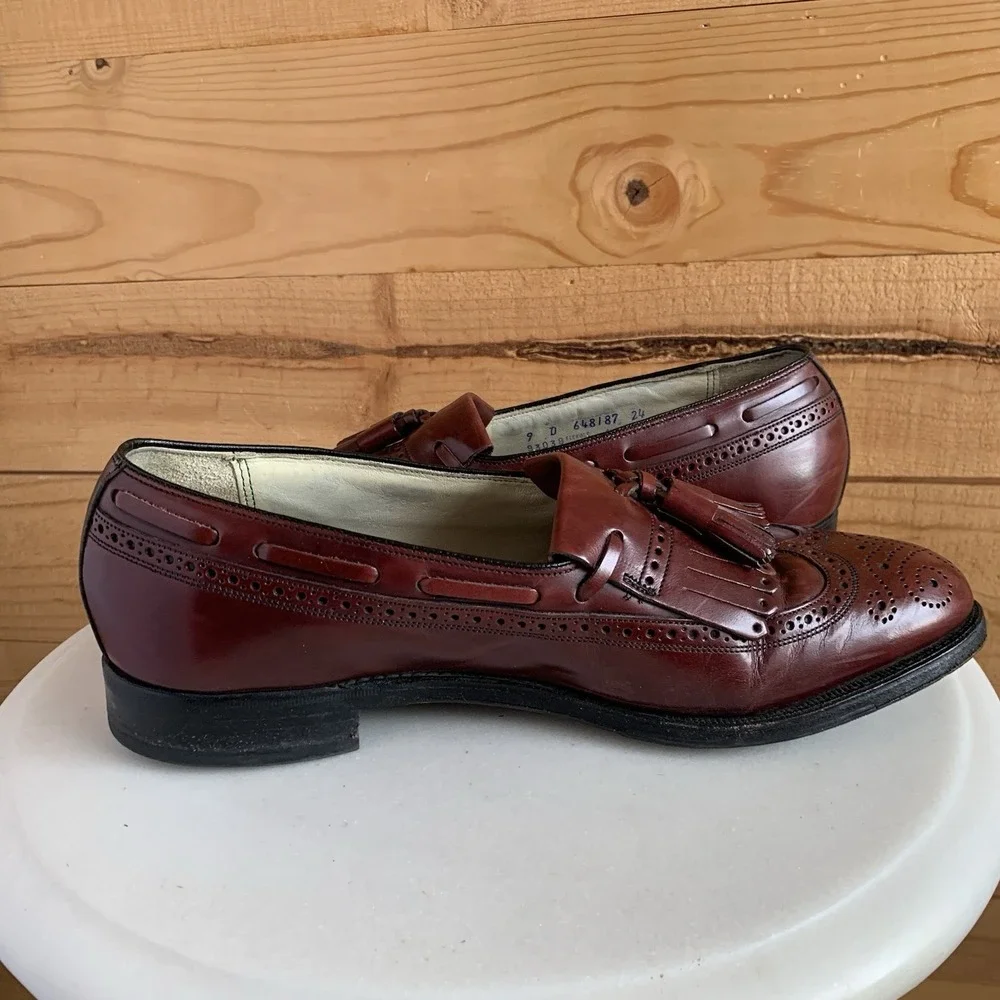 Florsheim Imperial Comfortech 9D Mens Wingtip Brogues‎ Tassel Burgundy Old Money